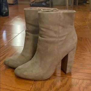 Sexy faux suede high heeled booties